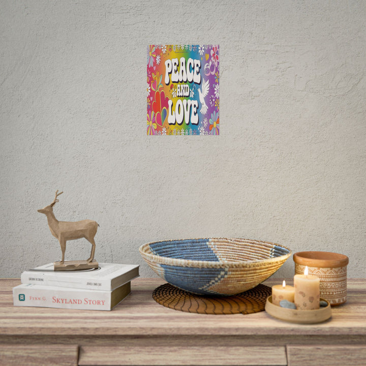Peace and Love Rolled Posters - Colorful Floral Wall Art for Peaceful Decor