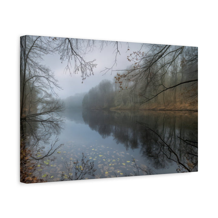 Foggy River Landscape Canvas Print – Nature Wall Art