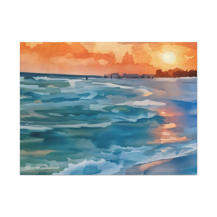 Coastal Sunset Canvas Art – Ocean and Beach Wall Décor