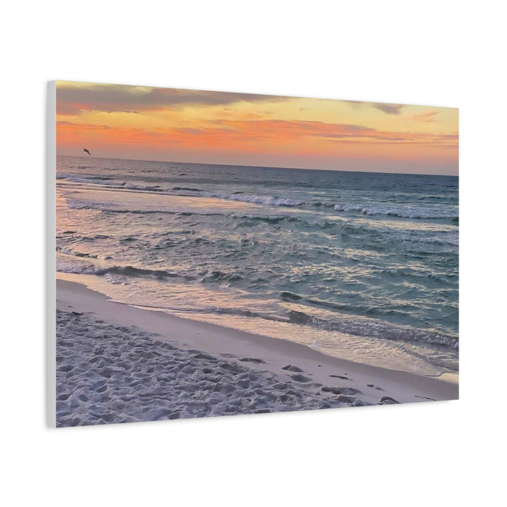 Sunset Beach Matte Stretched Canvas Wall Art
