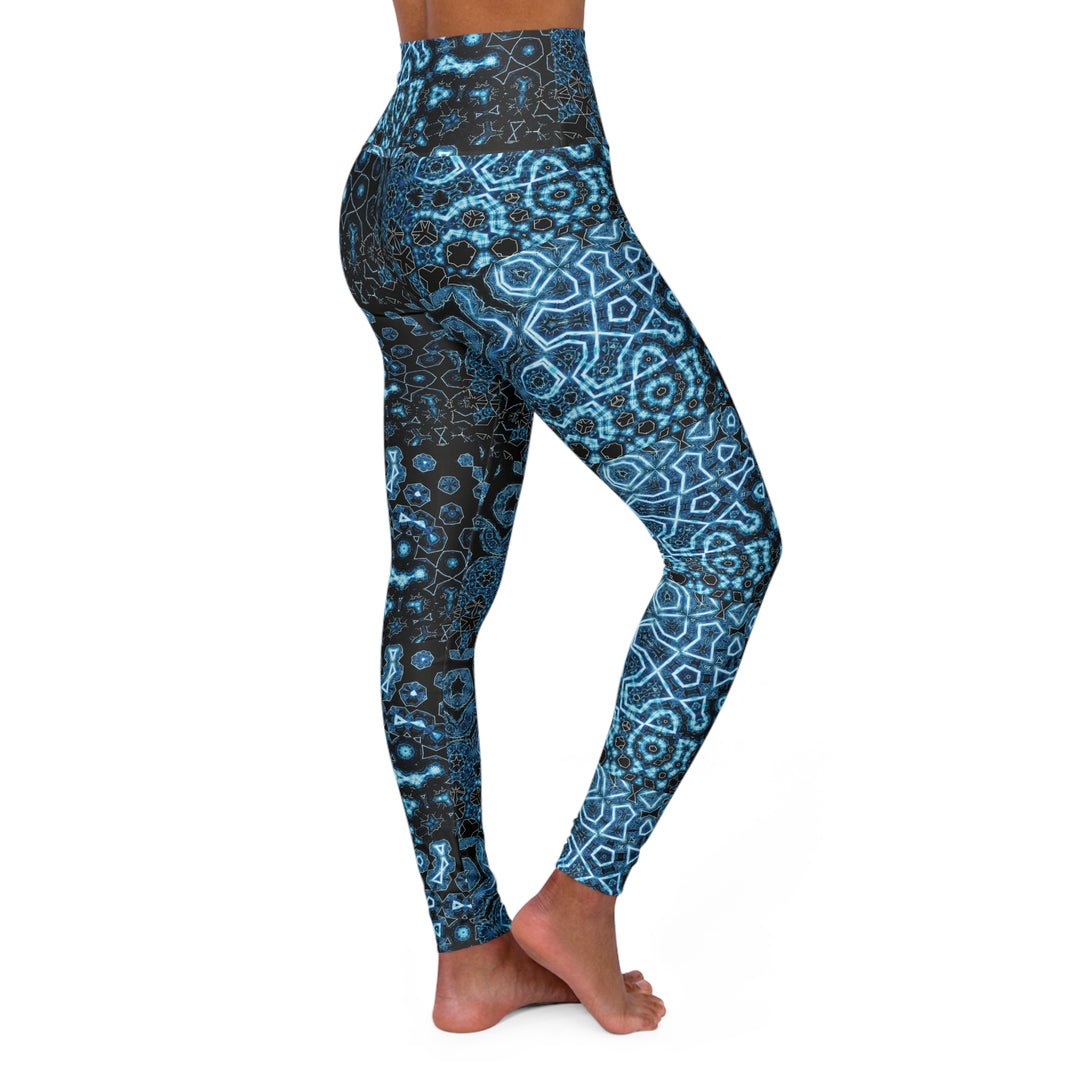 High Waisted Yoga Leggings - Shifting Blues