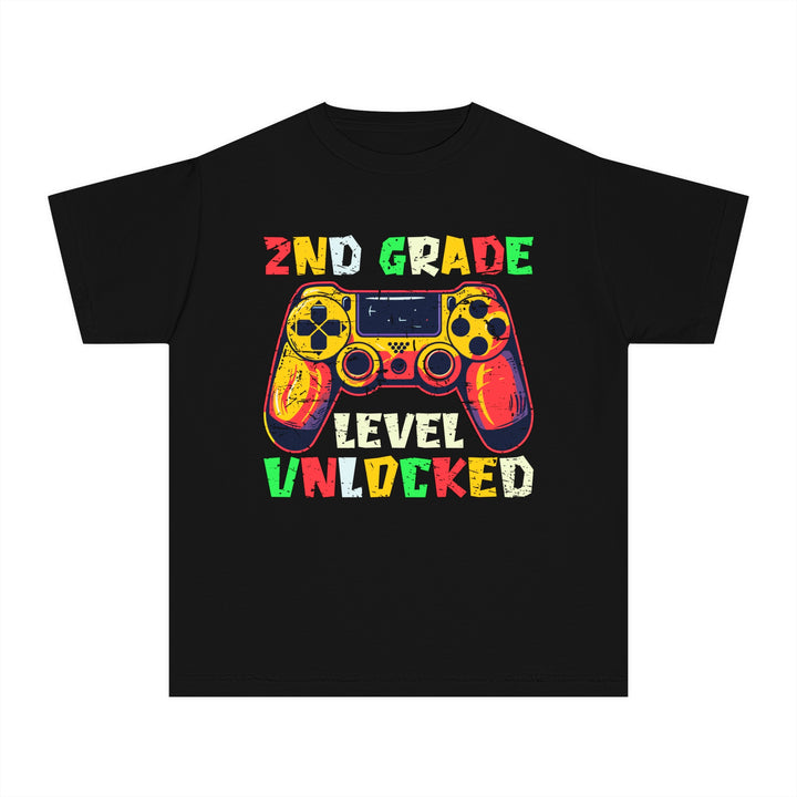 Gaming Graduation Youth Tee - 2nd Grade Level Unlocked, Kids Gamer Shirt, Back to School, Birthday Gift, Fun Playwear, Video Game Apparel
