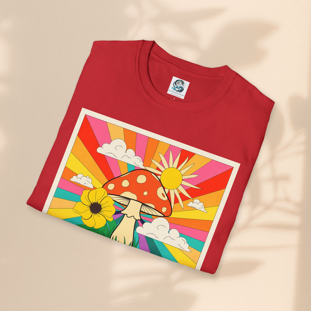 Feeling Groovy Unisex T-Shirt - Retro Mushroom Design