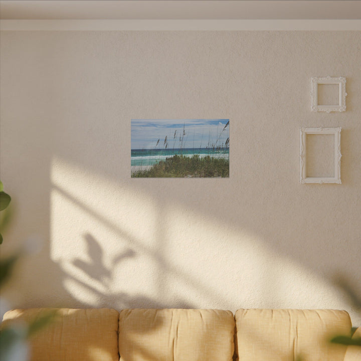 Coastal Dune Beach Canvas Print – Waves and Sea Oats Wall Art