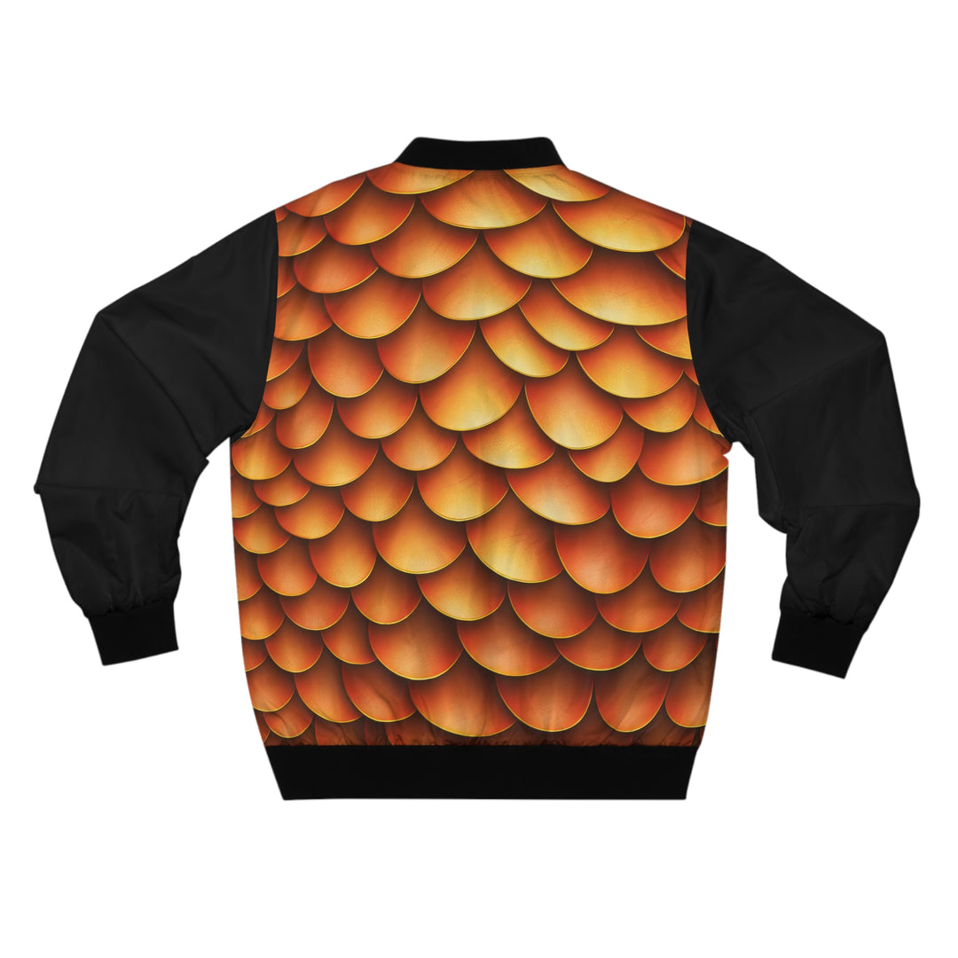 Golden Merman Bomber Jacket – Mythical Dragon-Scale Style for Men