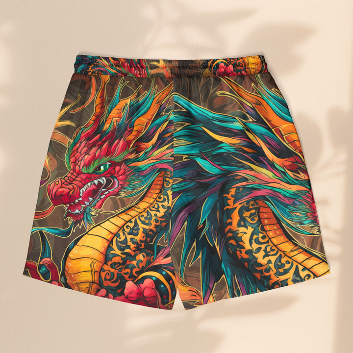 Fire Dragon Unisex Swim Shorts - Perfect for Beach Days and Pool Parties