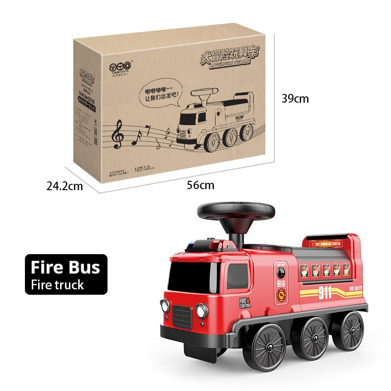 Kids’ Ride-On Adventure Vehicle – Fire Truck, Police Car or Space Bus