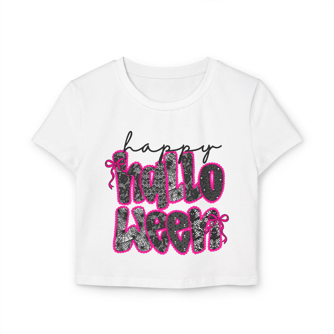 Halloween Women's Baby Tee, Cute Halloween Crop