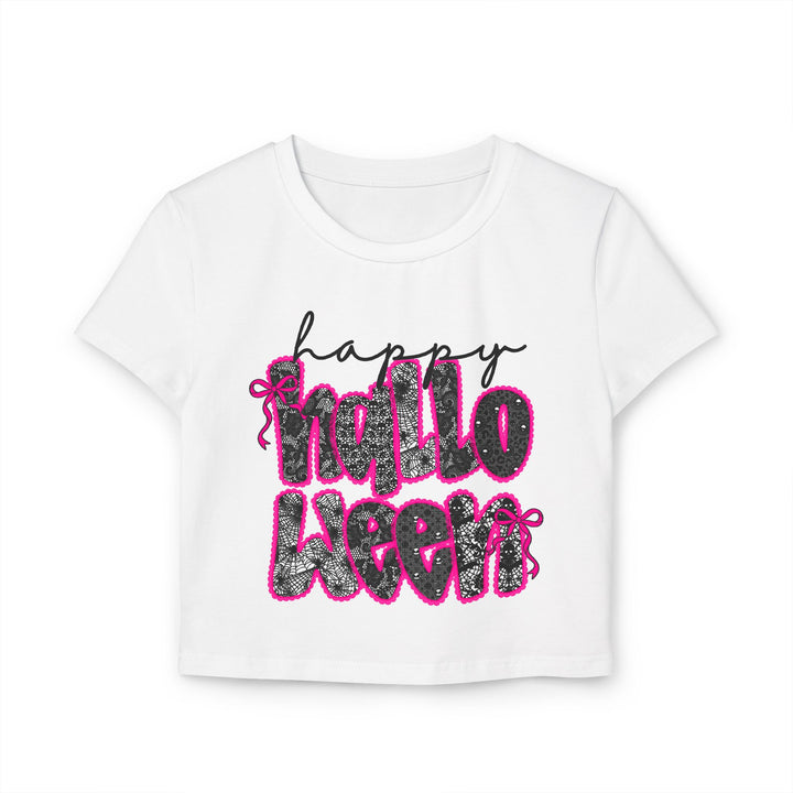 Halloween Women's Baby Tee, Cute Halloween Crop