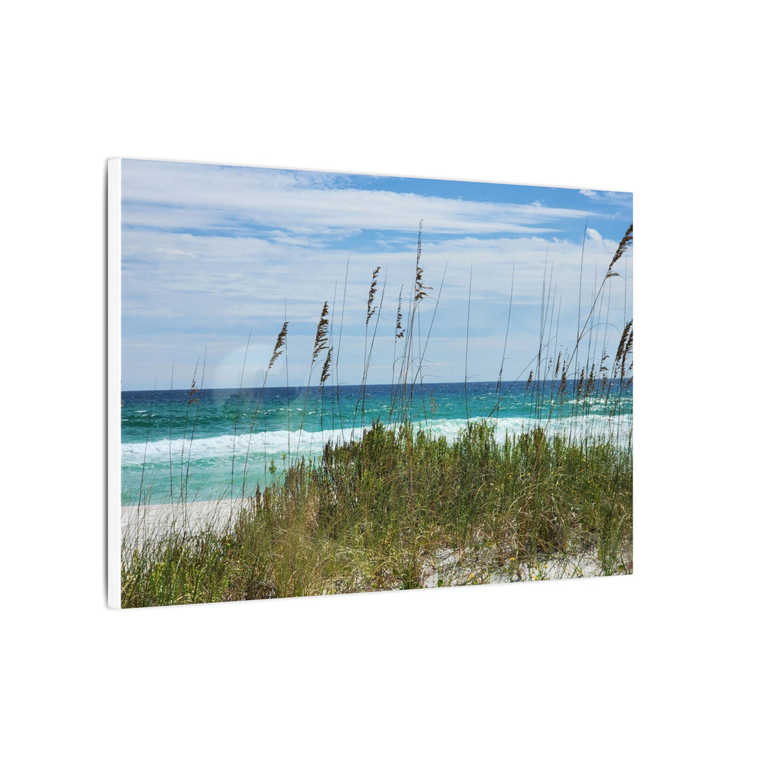 Coastal Dune Beach Canvas Print – Waves and Sea Oats Wall Art