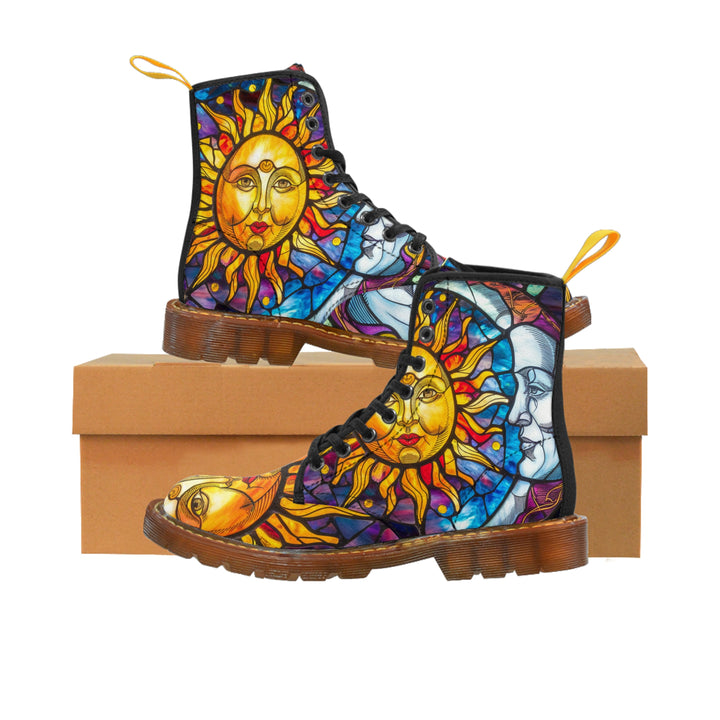 Women's Canvas Boots - Sun and Moon