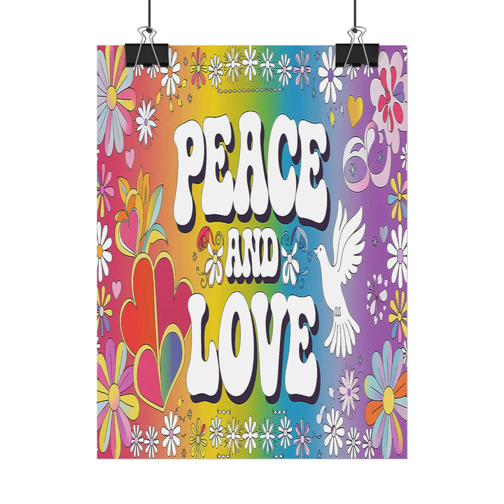 Peace and Love Rolled Posters - Colorful Floral Wall Art for Peaceful Decor