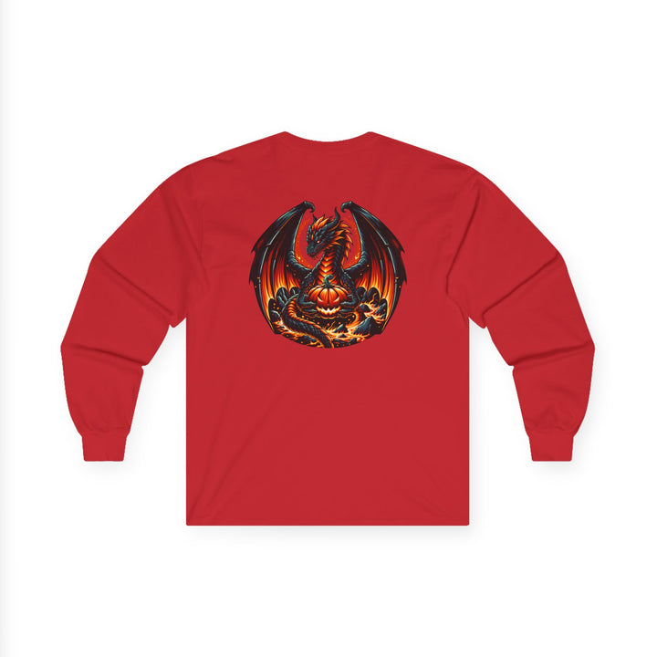 Dragon Emblem Unisex Long Sleeve Tee, Casual Streetwear, Gift for Fantasy Lovers, Halloween Apparel, Geek Culture Shirt, Cozy Graphic Tee