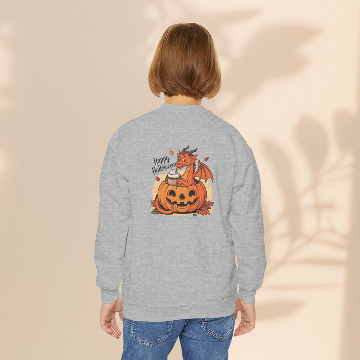 Halloween Pumpkin Dragon Youth Crewneck Sweatshirt