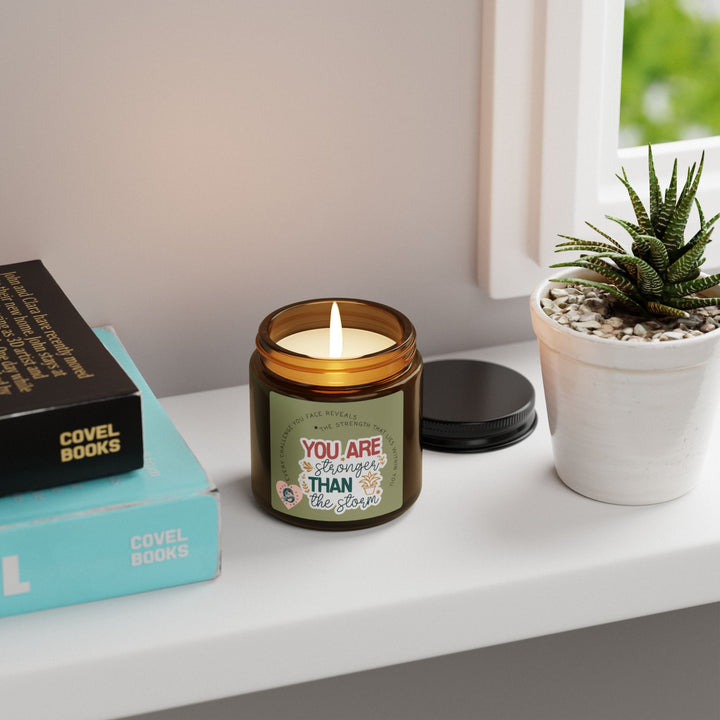 Scented Soy Candle (Multi-Size, Amber Jar) - Stronger Than The Storm