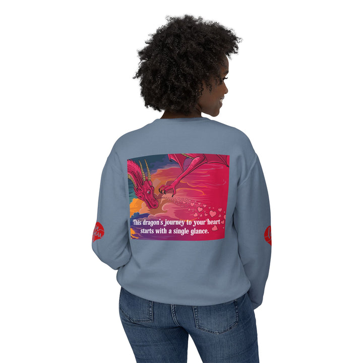 Unisex Lightweight Crewneck Sweatshirt - Journey to a Dragon's Heart