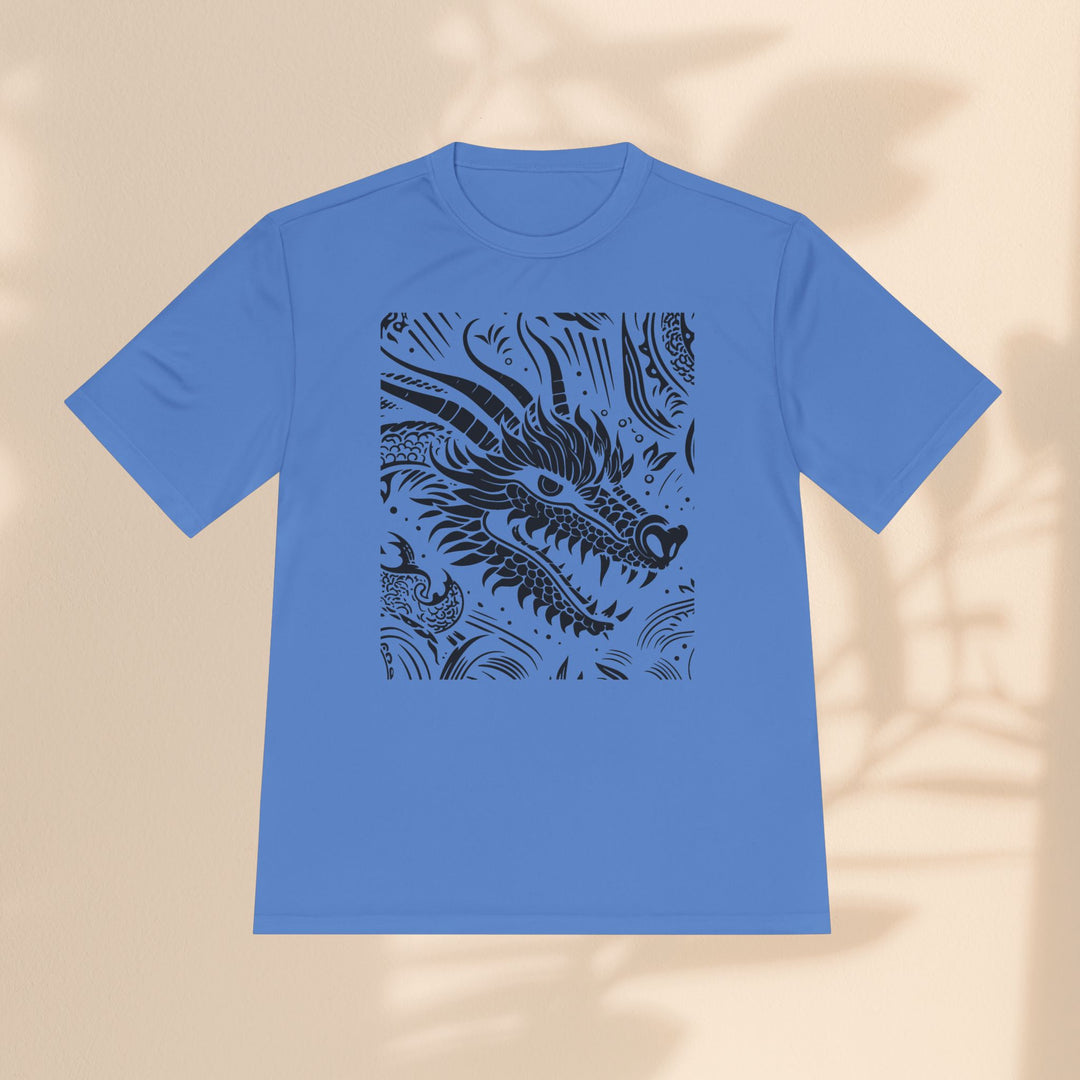 Unisex Moisture Wicking Tee - Dragon Black and White