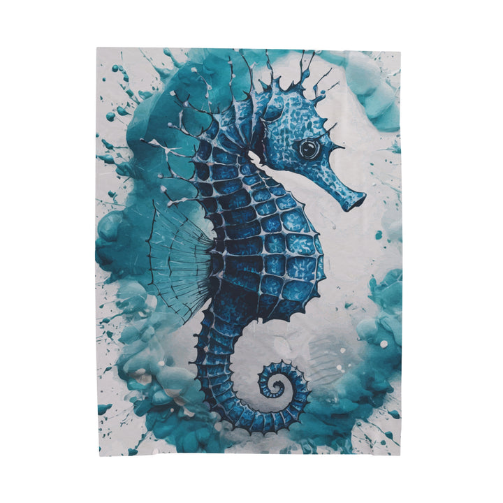 Velveteen Plush Blanket - SeaHorse