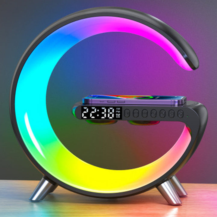 G-Shaped LED Wireless Charger Lamp | Bluetooth Speaker Alarm Clock