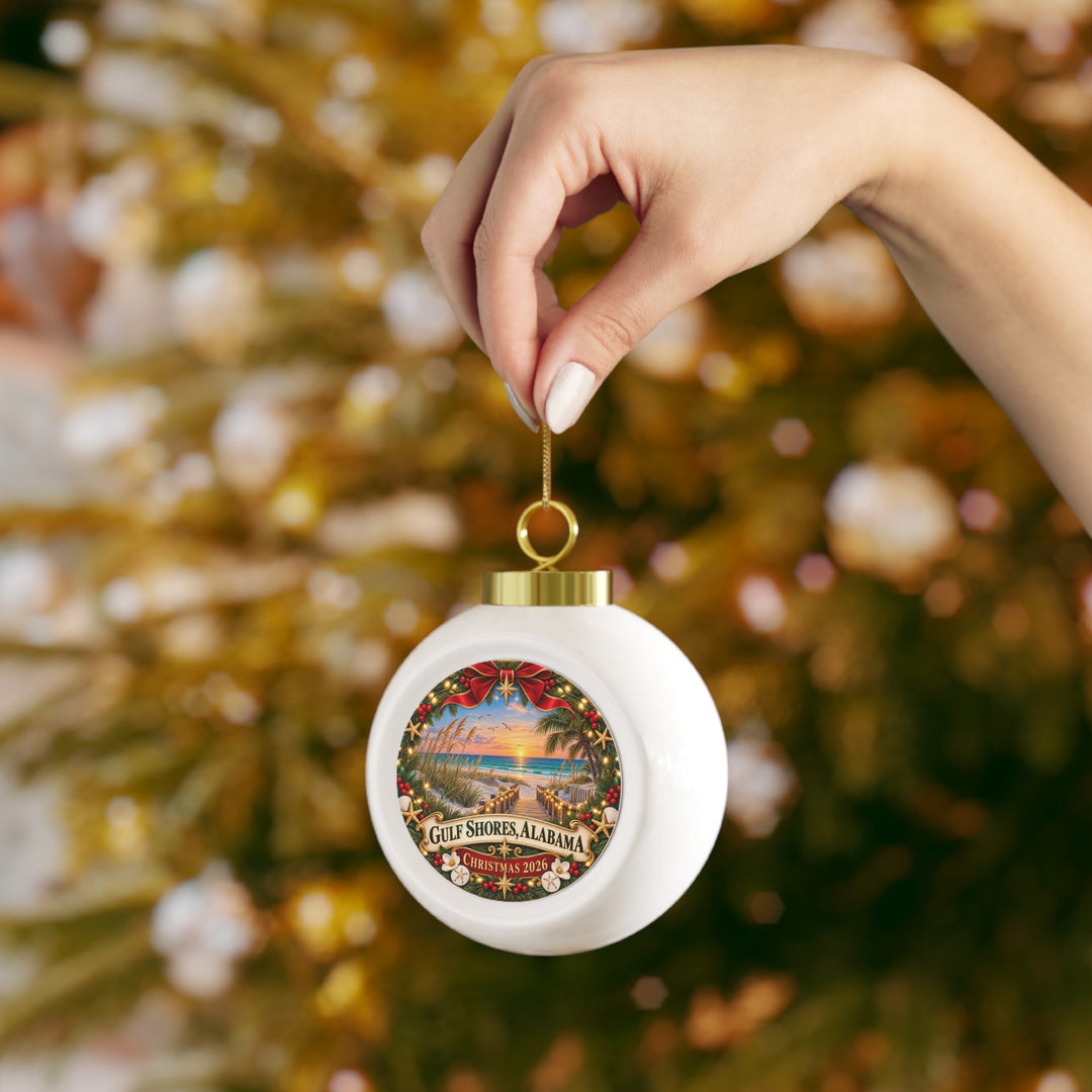 Gulf Shores Alabama Christmas 2026 Ornament – Beach Sunset Ball