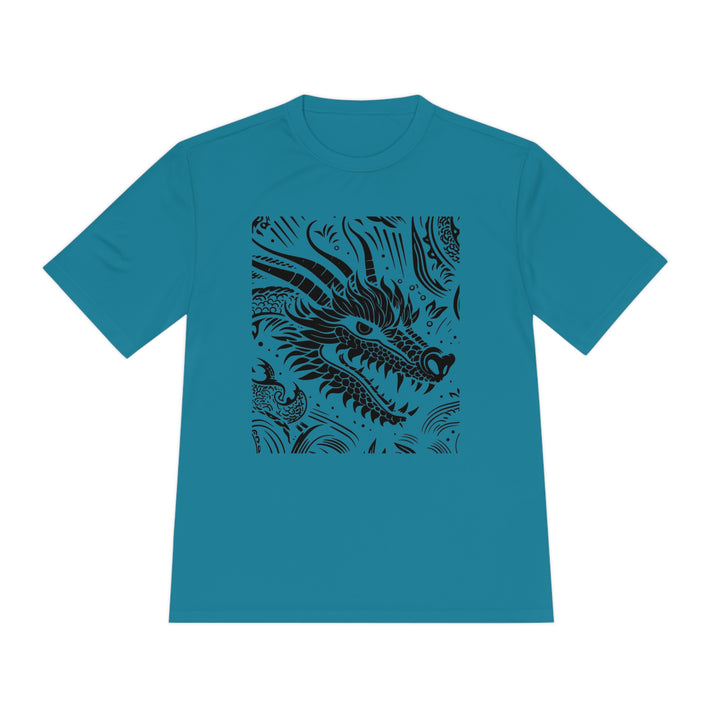 Unisex Moisture Wicking Tee - Dragon Black and White