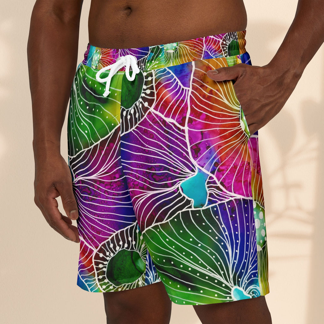 Colorful Vibrant Unisex Swim Shorts - Perfect for Summer Beach Days & Pool Parties