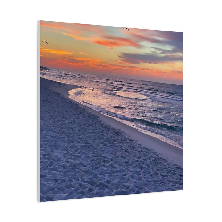 Sunset Beach Matte Stretched Canvas Print