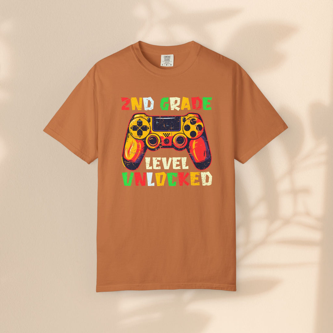 Fun Gamer T-Shirt, 2nd Grade Level Unlocked Shirt, Kids Gaming Apparel, Back to School Gift, Video Game Fan Tee