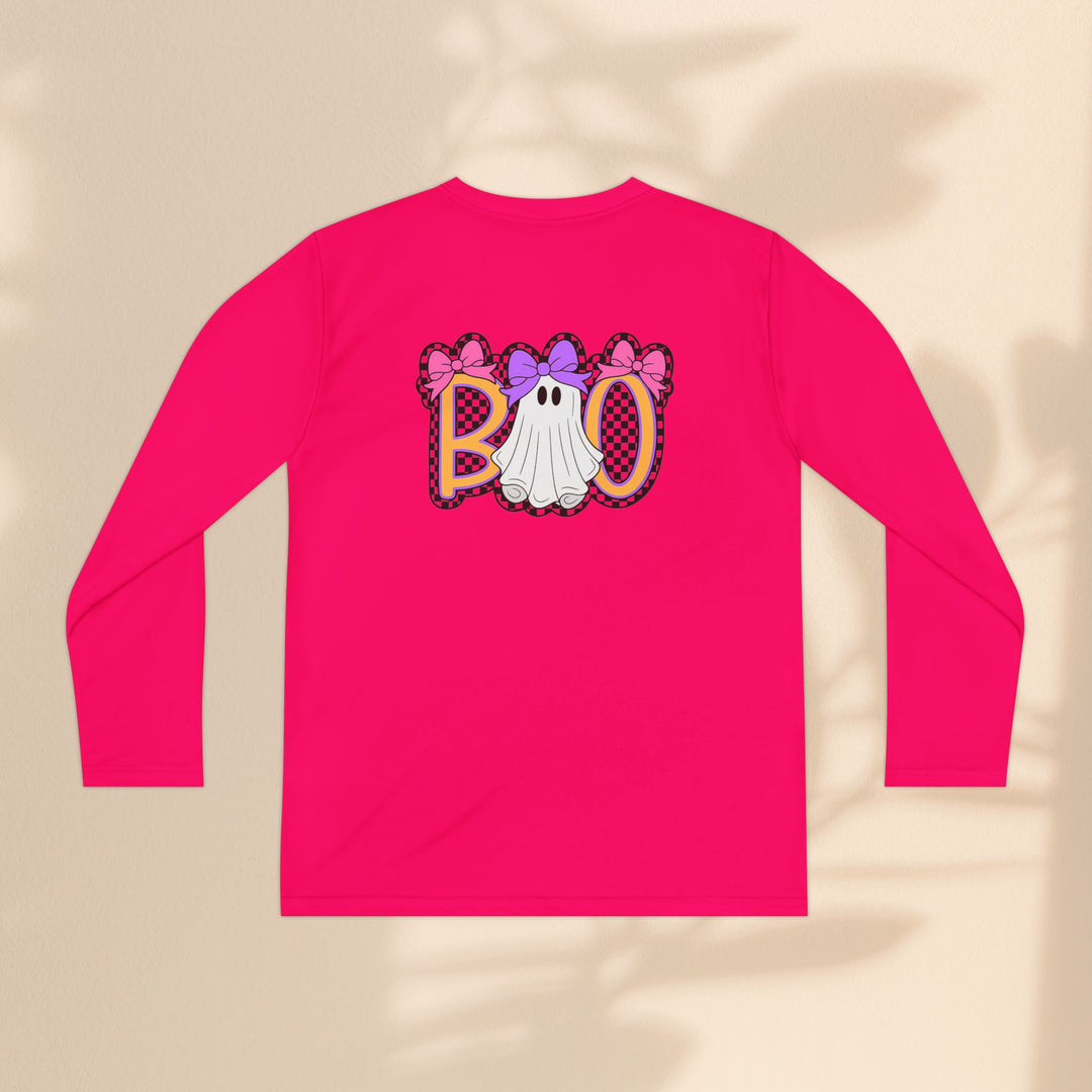 Youth Ghost Boo Tee – Kids Halloween Long Sleeve Shirt for Trick-or-Treating & Fall Parties