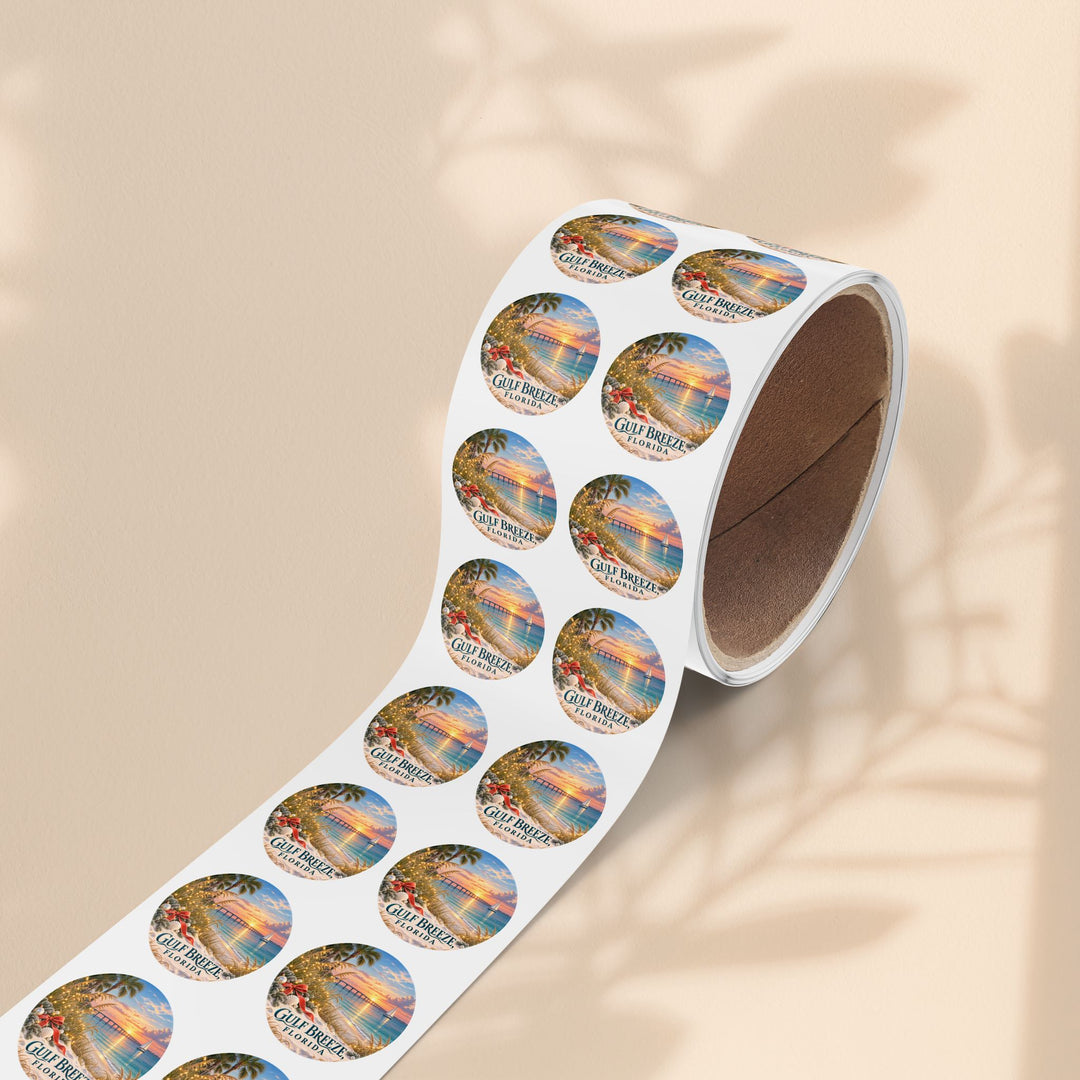 Gulf Breeze Florida Sticker Roll – Scenic Beach Souvenir Labels