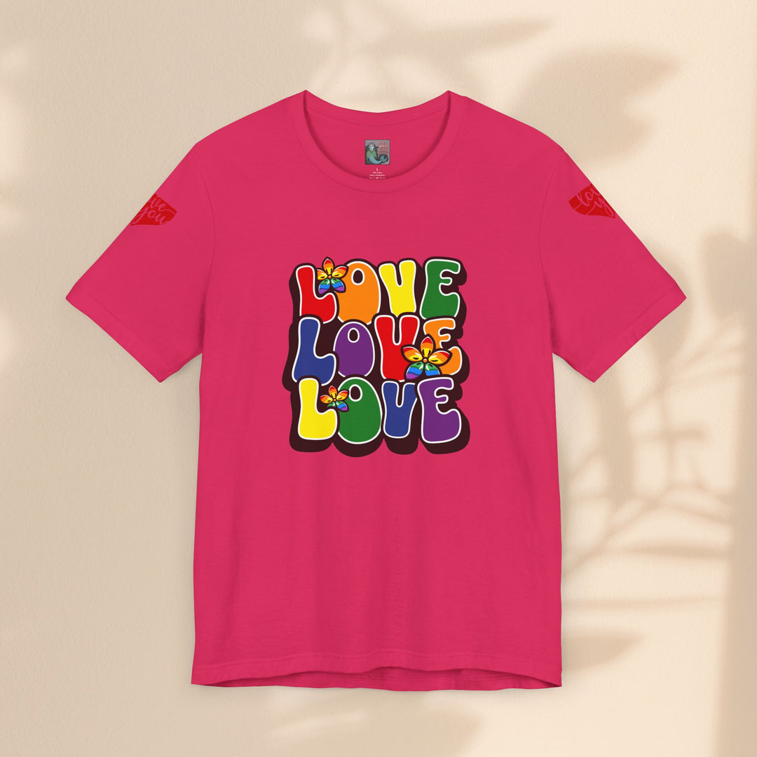 Unisex Jersey Short Sleeve Tee - Love, Love, Love