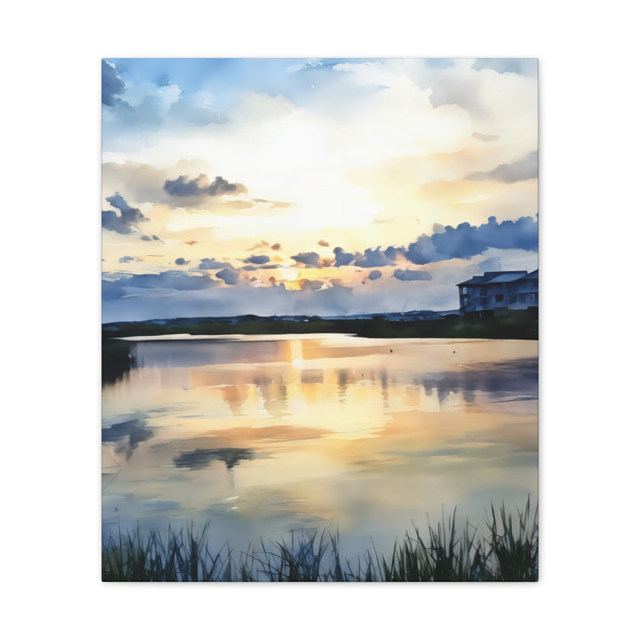 Serene Sunset Landscape Canvas Wall Art