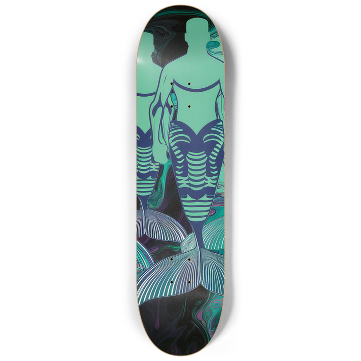 2 Skateboard Series Art - Green Mermen