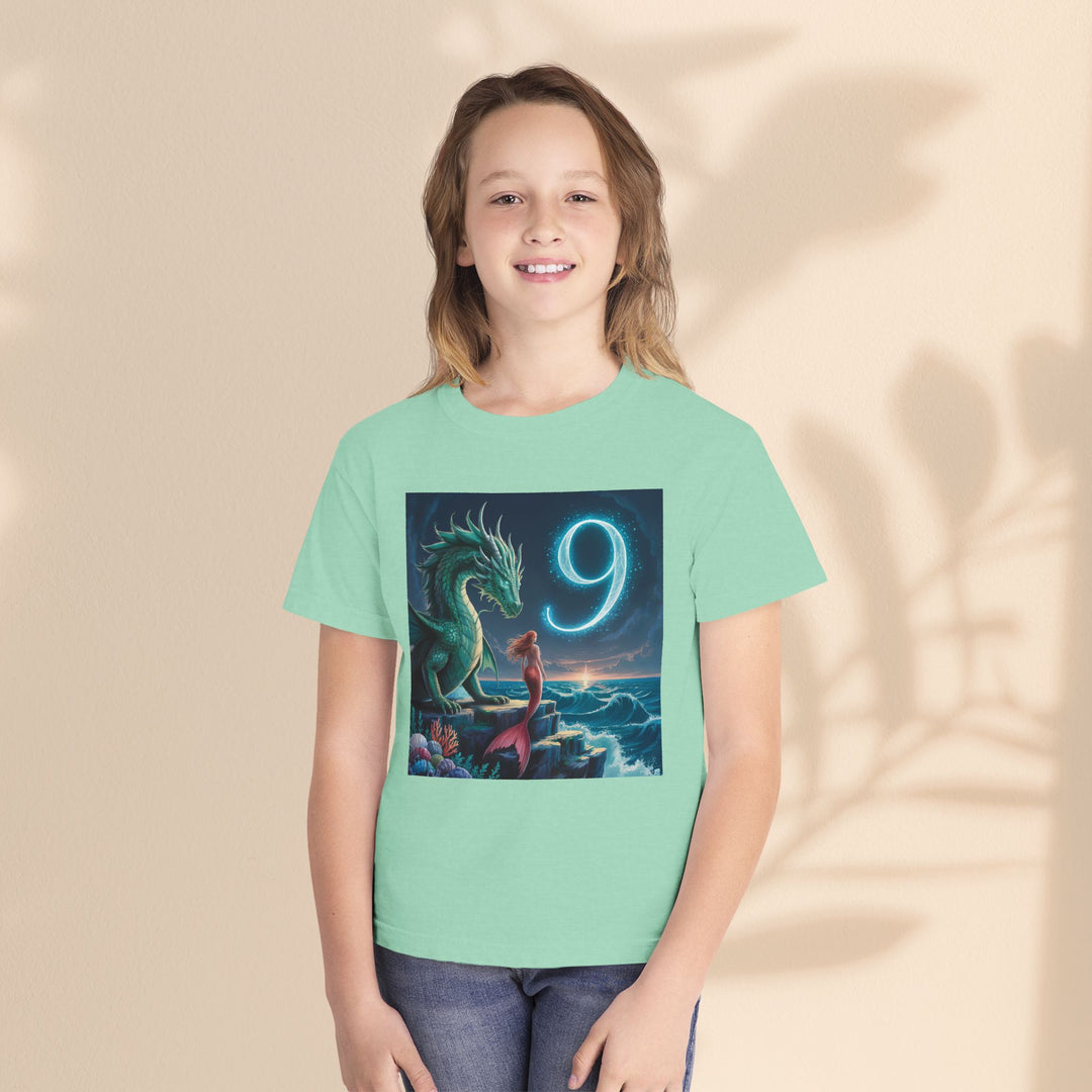 Magical Dragon Age 9 Birthday Youth Tee – Kids Midweight T-Shirt