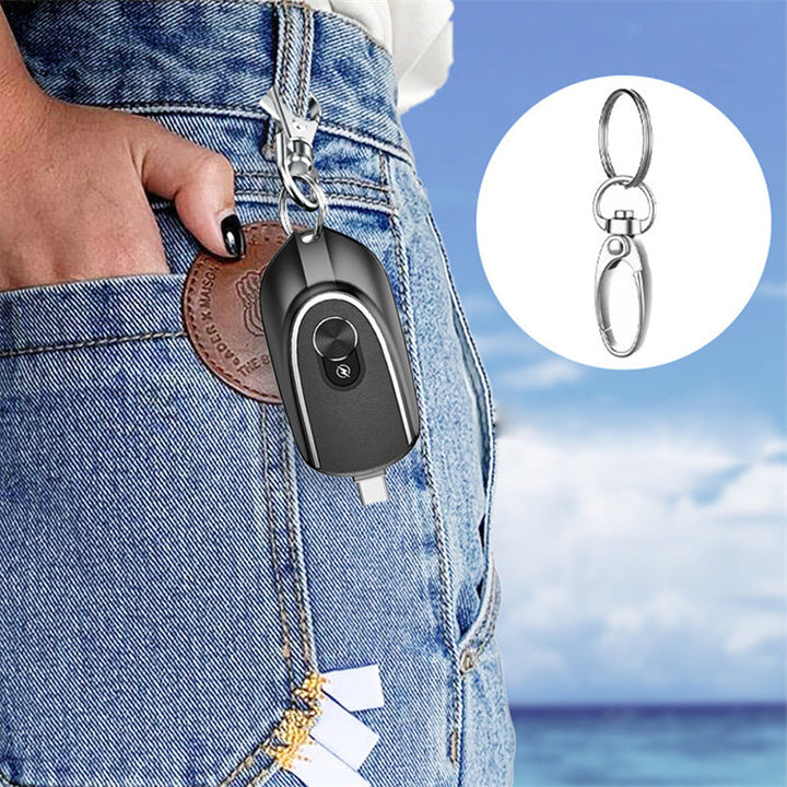 2-in-1 Mini Keychain Power Bank – 1200mAh Portable Charger