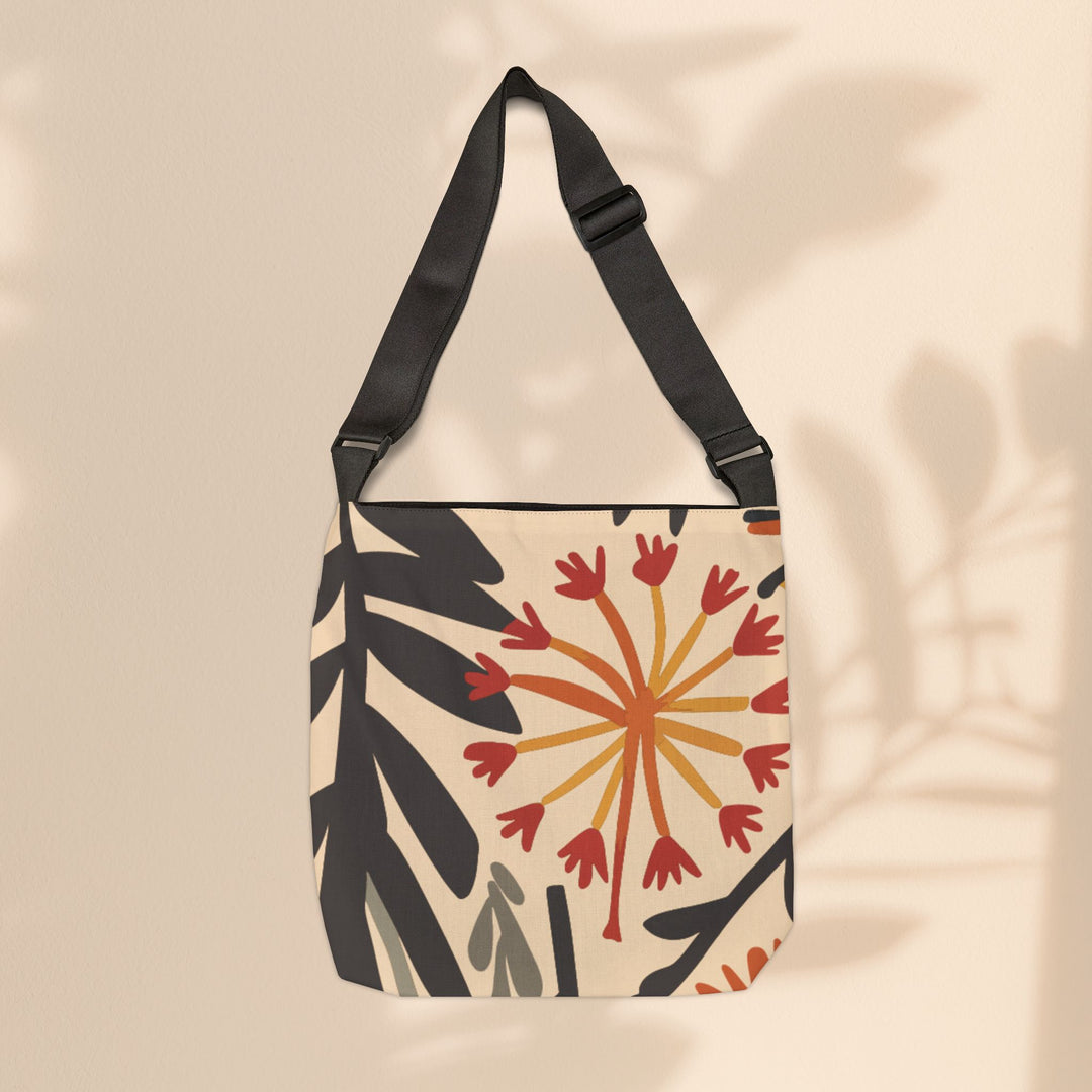 Adjustable Tote Bag - Boho Flowers