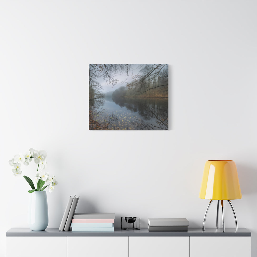 Foggy River Landscape Canvas Print – Nature Wall Art