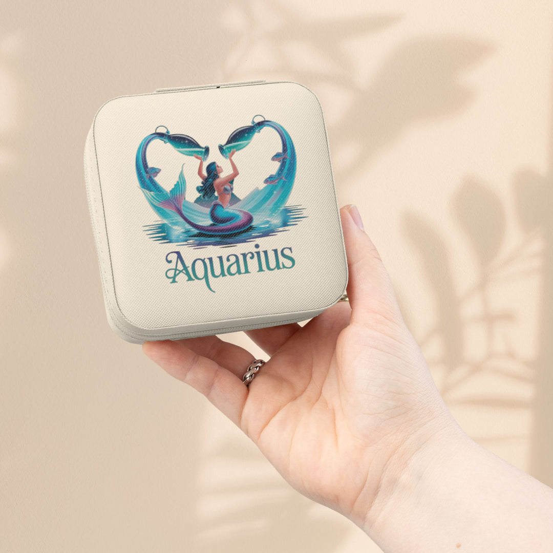 Aquarius Jewelry Travel Case — Compact Zodiac Travel Jewelry Organizer