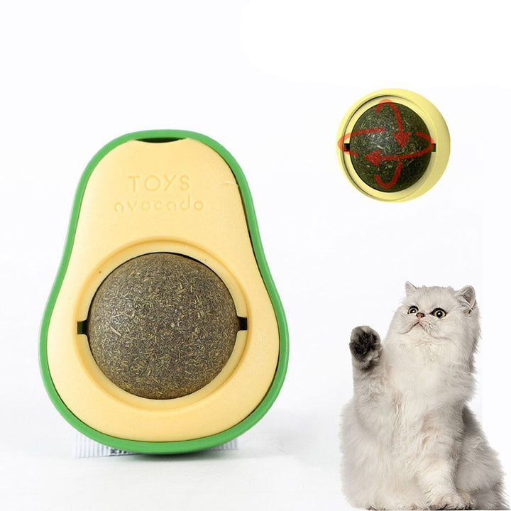 Cute Avocado Catnip and Silvervine Teeth-Cleaning Ball for Cats