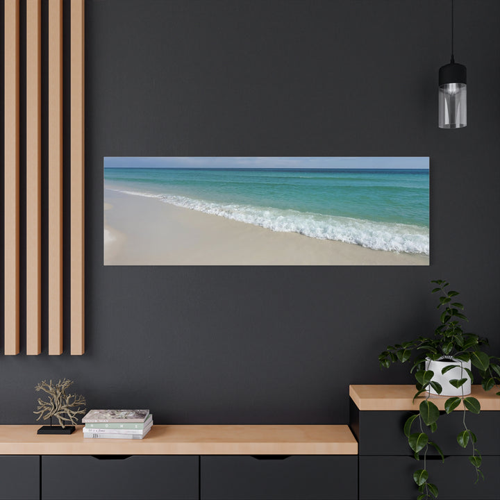 Beach Shoreline Matte Canvas Print – Tranquil Ocean Wall Art