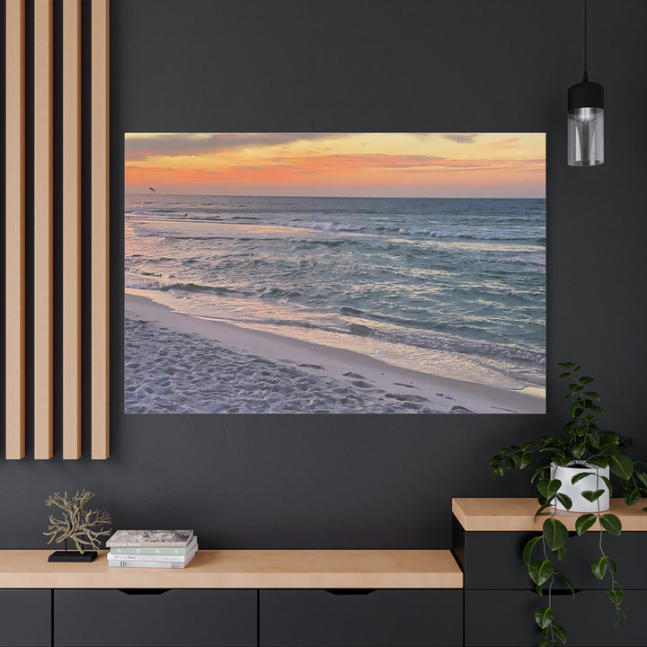 Sunset Beach Matte Stretched Canvas Wall Art