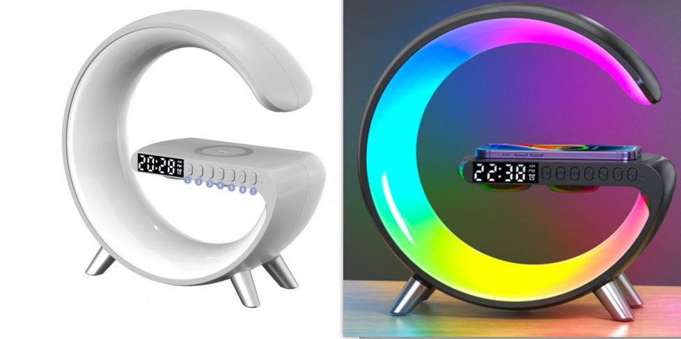 G-Shaped LED Wireless Charger Lamp | Bluetooth Speaker Alarm Clock