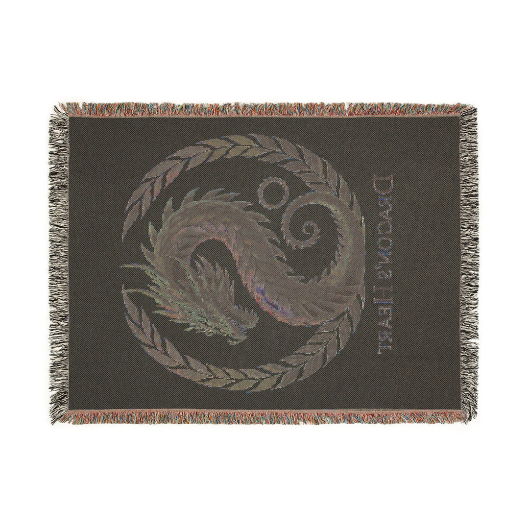 Dragon Heart Woven Blanket – Cozy Throw, Bohemian Home Décor, Unique Wall Tapestry & Gift for Fantasy Lovers