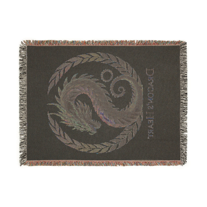 Dragon Heart Woven Blanket – Cozy Throw, Bohemian Home Décor, Unique Wall Tapestry & Gift for Fantasy Lovers