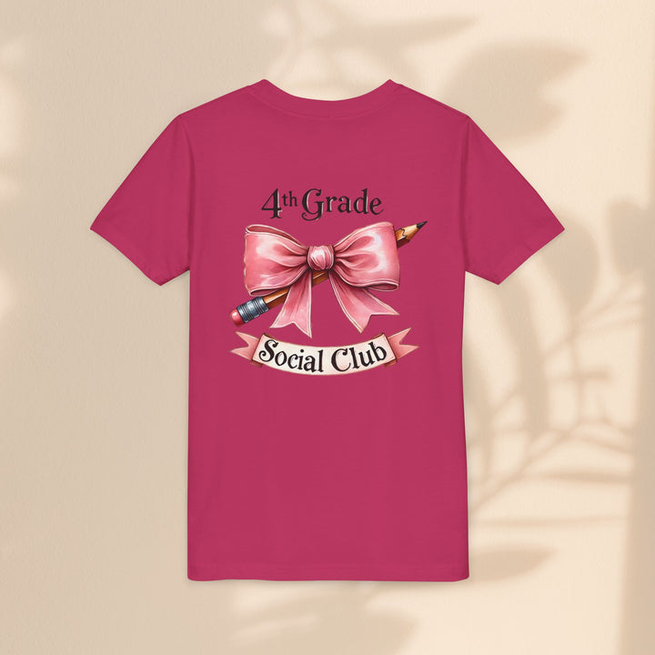 Youth Short Sleeve Tee, 4th Grade Social Club Shirt, Cute Kids T-Shirt, Back to School Gift, Birthday Gift for Girls, Classroom Apparel