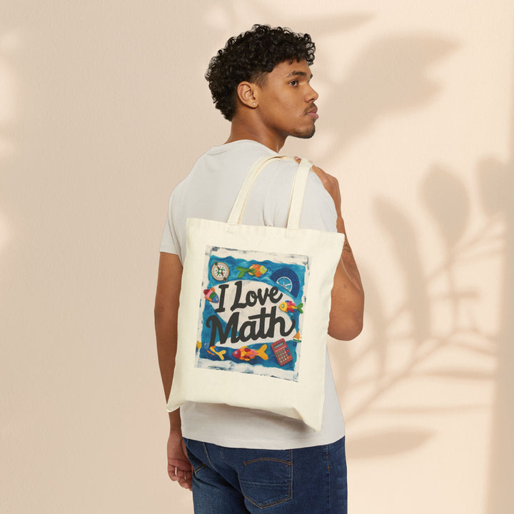 Cotton Canvas Tote Bag - I Love Math