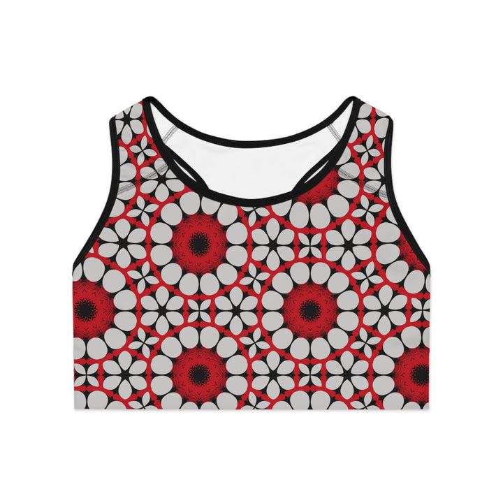 Sports Bra (AOP) - Crimson Circles