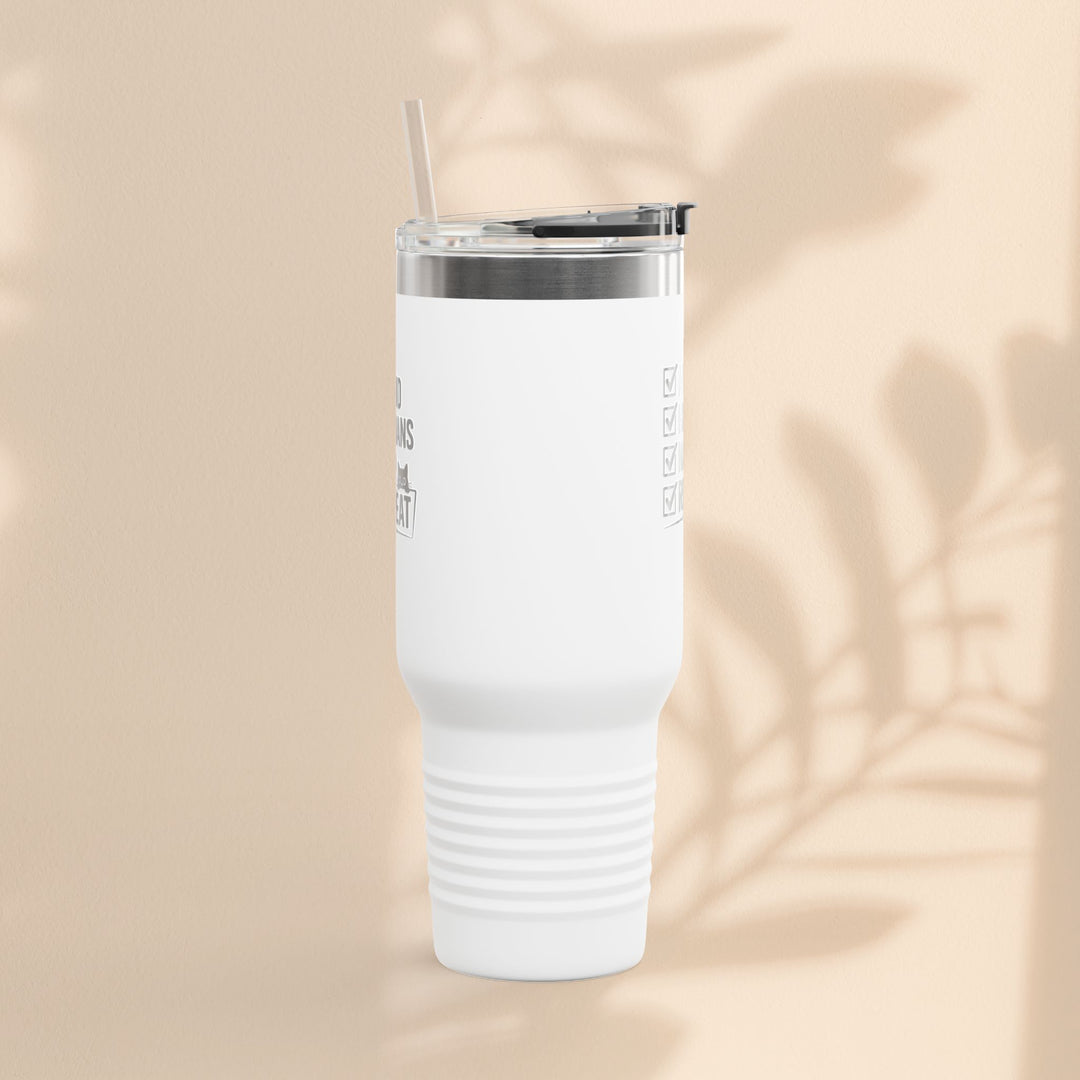 Funny Insulated Travel Mug - Avoid Humans Nap Repeat - 40oz, Coffee Cup, Gift for Introverts, Travel Mug, Holiday Present