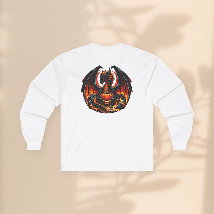 Dragon Emblem Unisex Long Sleeve Tee – Casual Fantasy Graphic Shirt for Halloween & Geek Culture