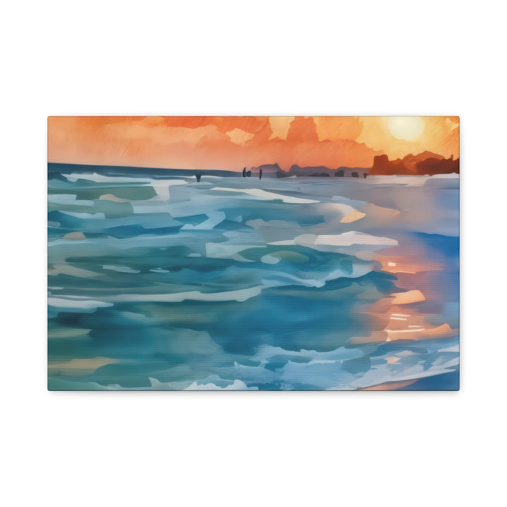 Coastal Sunset Canvas Art – Ocean and Beach Wall Décor